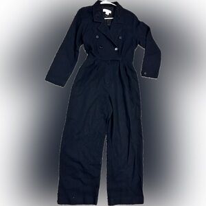 Vintage Jones New York Double-Breasted Black Jumpsuit